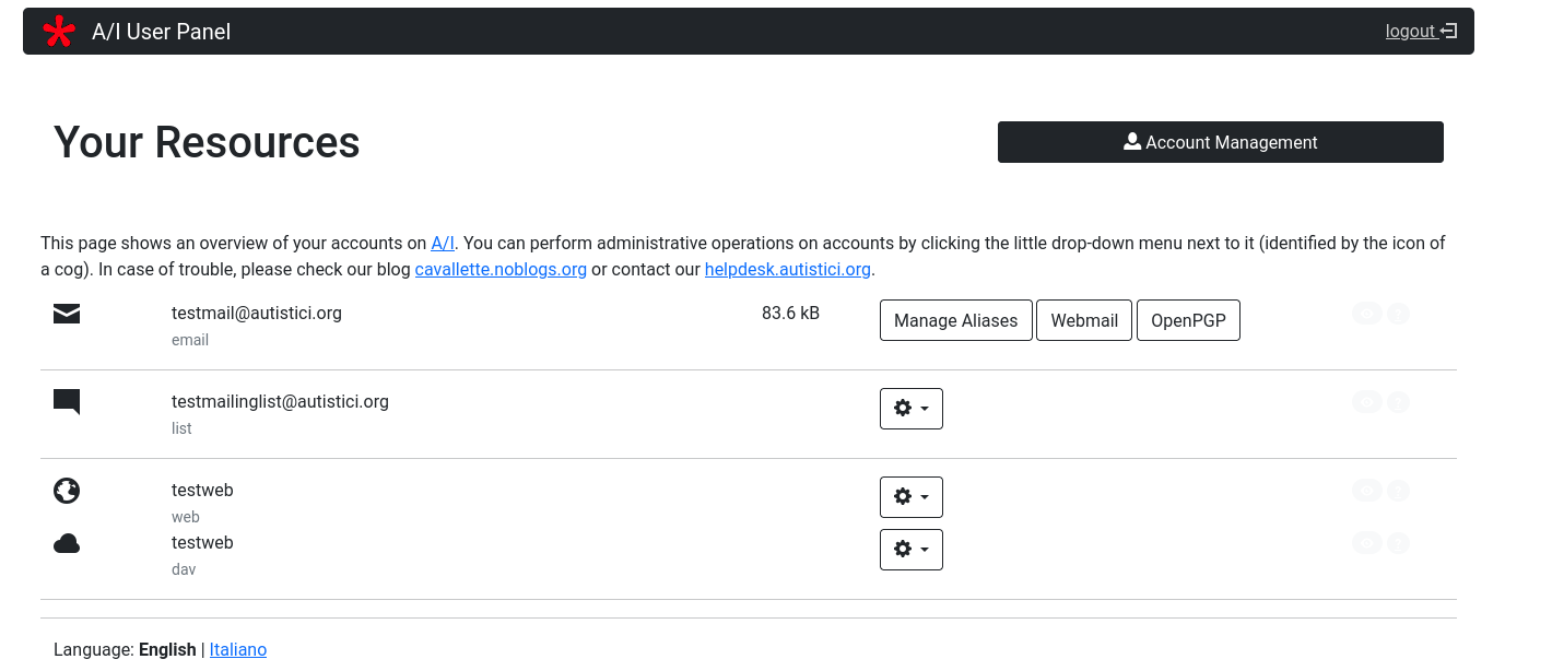 check your website in the user panel
